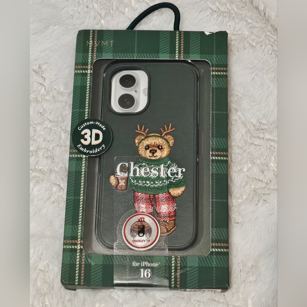 MVMT Chester Embroidered iPhone 16 Case - Green Plaid